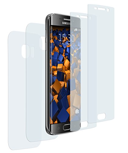 4 x mumbi Schutzfolie Samsung Galaxy S6 Edge Folie Displayschutzfolie (2 x VORNE und 2 x RÜCK Folie) (bewusst kleiner als das Display) - 1