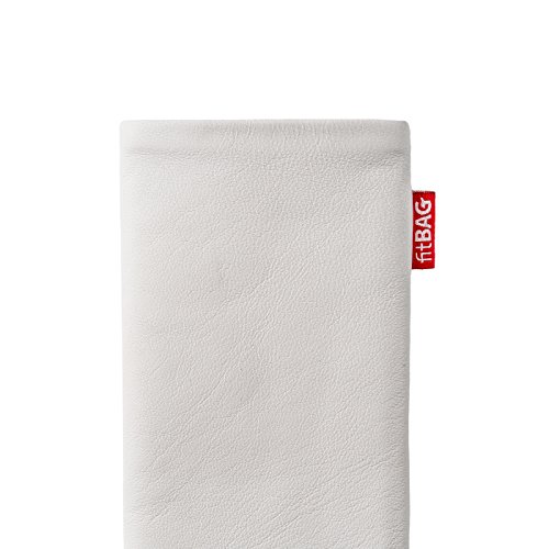 fitBAG Beat Weiß Handytasche Tasche aus Echtleder Nappa mit Microfaserinnenfutter für Samsung Galaxy Note 5 - 4
