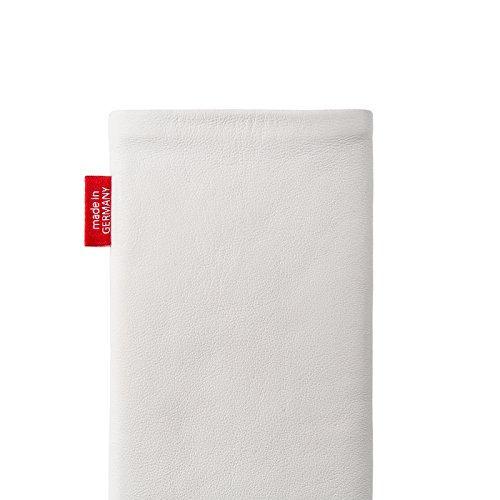 fitBAG Beat Weiß Handytasche Tasche aus Echtleder Nappa mit Microfaserinnenfutter für Samsung Galaxy Note 5 - 5