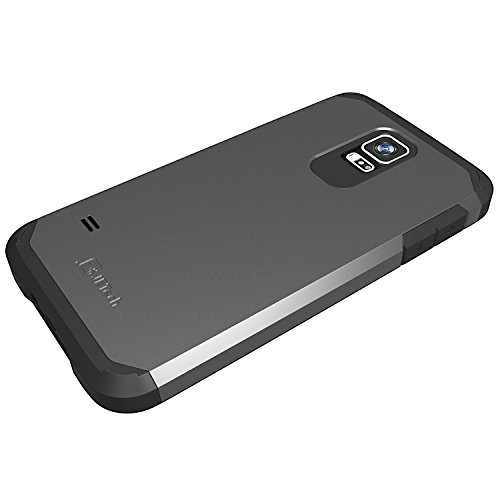JETech® Super Schutz Samsung Galaxy S5 Schutzhülle Hülle Case Schlank Tasche für Galaxy SV Galaxy S V (Galaxy S5, 2-Lagen Schwarz) - 3