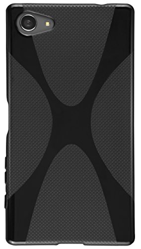 kazoj Schutzhülle Sony Xperia Z5 Compact Hülle im X-Design aus TPU in schwarz - 4