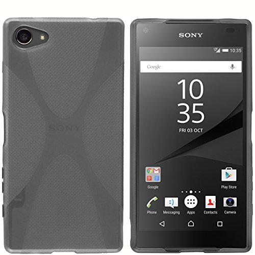 kazoj Schutzhülle Sony Xperia Z5 Compact Hülle im X-Design aus TPU in transparent schwarz - 1