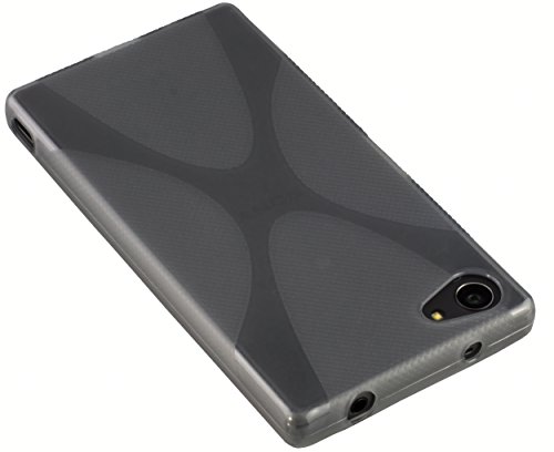 kazoj Schutzhülle Sony Xperia Z5 Compact Hülle im X-Design aus TPU in transparent schwarz - 2