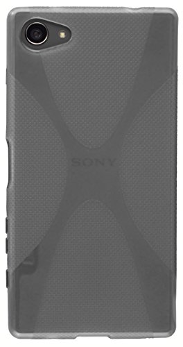kazoj Schutzhülle Sony Xperia Z5 Compact Hülle im X-Design aus TPU in transparent schwarz - 4