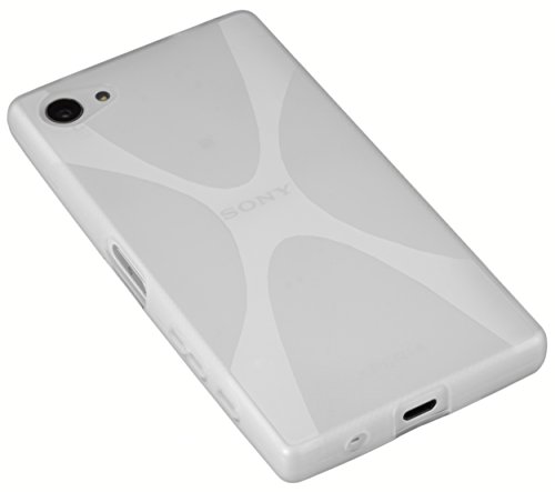 kazoj Schutzhülle Sony Xperia Z5 Compact Hülle im X-Design aus TPU in transparent weiss - 3