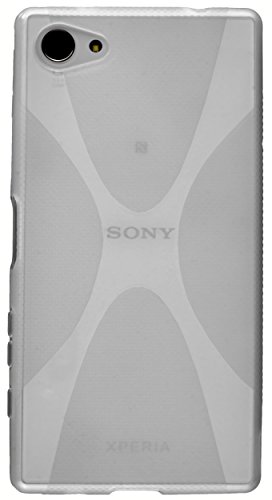 kazoj Schutzhülle Sony Xperia Z5 Compact Hülle im X-Design aus TPU in transparent weiss - 4