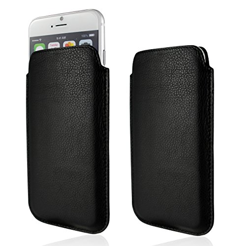 keib Echt Leder Tasche Apple iPhone 6S Plus und iPhone 6 Plus (5.5") Schwarz extra Dünn - 2