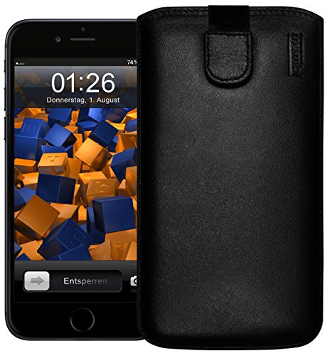 mumbi ECHT Ledertasche iPhone 6 Plus 6s Plus Tasche Leder Etui (Lasche mit Rückzugfunktion Ausziehhilfe) - 1