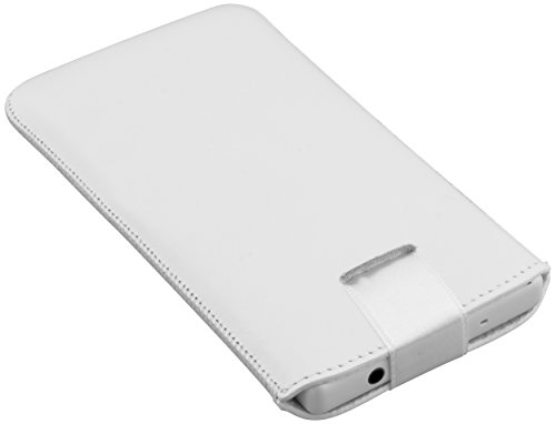 mumbi ECHT Ledertasche Sony Xperia Z5 Compact Tasche Leder Etui weiss (Lasche mit Rückzugfunktion Ausziehhilfe) - 4