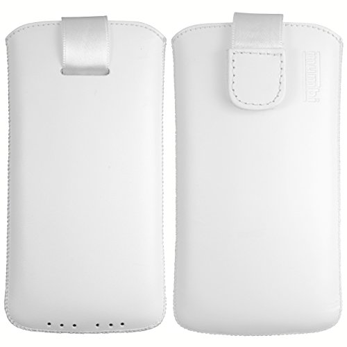 mumbi ECHT Ledertasche Sony Xperia Z5 Compact Tasche Leder Etui weiss (Lasche mit Rückzugfunktion Ausziehhilfe) - 7