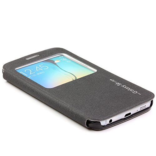 Original UrCover® View Hülle Case für das Samsung Galaxy S6 Edge G925 Schutzhülle Zubehör Hülle Schale Schwarz - 5
