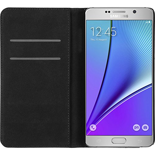 PhoneNatic Kunst-Lederhülle für Samsung Galaxy Note 5 Book-Case schwarz Tasche Galaxy Note 5 Hülle + 2 Schutzfolien - 2