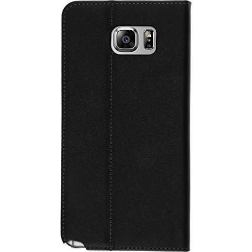 PhoneNatic Kunst-Lederhülle für Samsung Galaxy Note 5 Book-Case schwarz Tasche Galaxy Note 5 Hülle + 2 Schutzfolien - 6