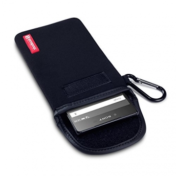 Shocksock Sony Xperia Z5 Premium Neopren Tasche mit Carabiner für Sony Xperia Z5 Premium Hülle Schwarz - 2