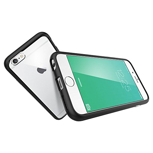 Spigen Schutzhülle für iPhone 6 / 6S Hülle ULTRA HYBRID - [Air-Cushion Kantenschutztechnologie - Bumper Case] durchsichtige Rückschale und TPU-Bumper für iPhone 6 / 6S, Tasche in schwarz [Black - SGP11600] - 6