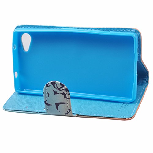Voguecase® für Sony Xperia Z5 Compact(4,6 Zoll) , Kunstleder Tasche PU Schutzhülle Tasche Leder Brieftasche Hülle Case Cover (Grün Gefieder 02) + Gratis Universal Eingabestift - 4