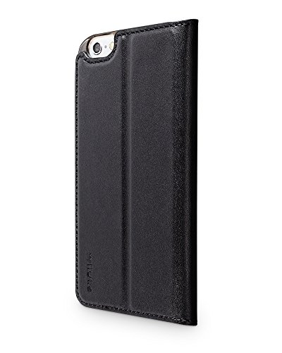 wiiuka Echt Ledertasche TRAVEL Apple iPhone 6S Plus und iPhone 6 Plus (5.5") mit Kartenfach extra Dünn Tasche Schwarz Premium Design Leder Hülle - 7