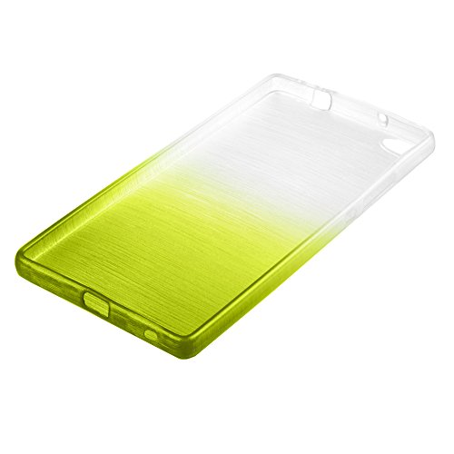Xcessor Transition Farbe Flexible TPU Case Schutzhülle für Sony Xperia Z5 Compact. Mit Gradient Silk Gewinde Textur. Transparent / Grün - 3