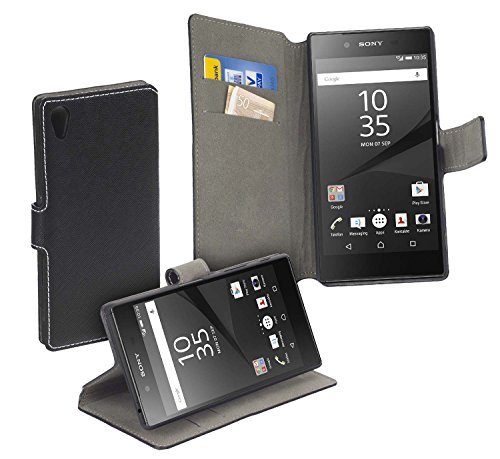 yayago Book Style Tasche für Sony Xperia Z5 Hülle mit Standfunktion Schwarz - 1