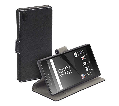 yayago Book Style Tasche für Sony Xperia Z5 Hülle mit Standfunktion Schwarz - 2