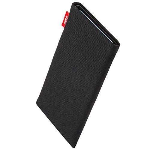 fitBAG Rave Schwarz Handytasche Tasche aus Textil-Stoff mit Microfaserinnenfutter für LG V10 - 2