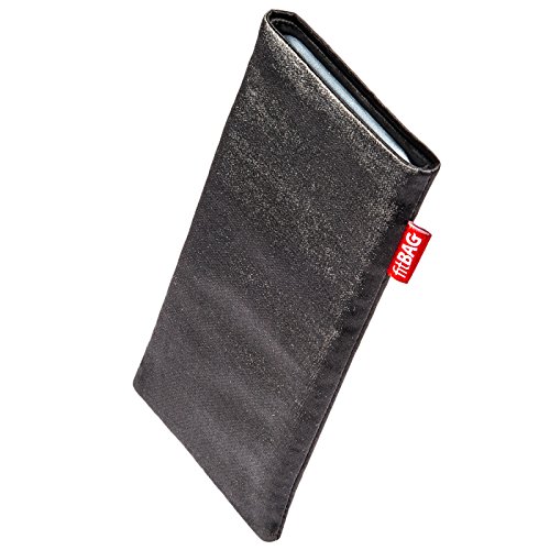 fitBAG Techno Schwarz Handytasche Tasche aus Textil-Stoff mit Microfaserinnenfutter für LG V10 - 1