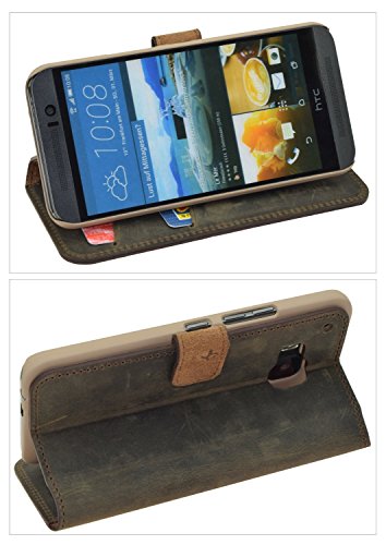 HTC One A9 | Suncase Book-Style (Slim-Fit) Ledertasche Leder Tasche Handytasche Schutzhülle Case Hülle (mit Standfunktion und Kartenfach) antik braun - 4