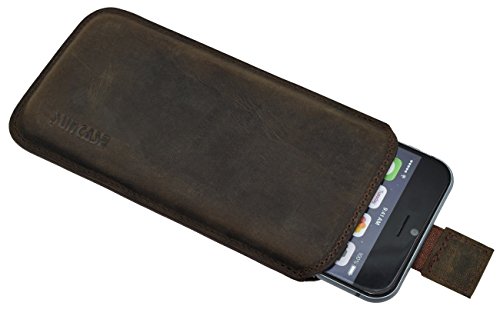 iPhone 6 / 6s (4.7 Zoll) Leder Etui *Ultra Slim* Tasche Handytasche Original Suncase® Ledertasche Schutzhülle Case Hülle (mit Rückzuglasche) antik-braun - 5