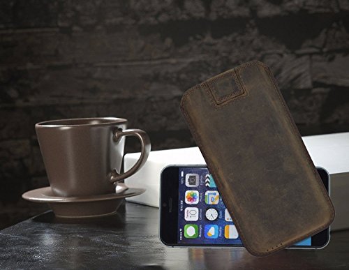 iPhone 6 / 6s (4.7 Zoll) Leder Etui *Ultra Slim* Tasche Handytasche Original Suncase® Ledertasche Schutzhülle Case Hülle (mit Rückzuglasche) antik-braun - 7