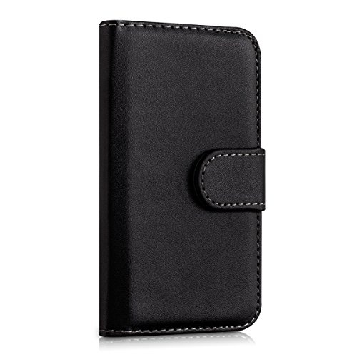 kwmobile Wallet Case Hülle für Samsung Galaxy S4 Mini - Cover Flip Tasche mit Kartenfach und Ständerfunktion in Schwarz - 8