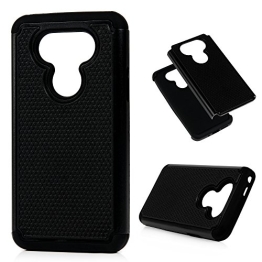 MAXFE.CO PC Handyhülle für LG G5 Hülle Tasche Back Cover Etui Rück Schutzhülle Harte Kunststoff PC Phone Case Hüllen mit Schwarz Muster Design - 1