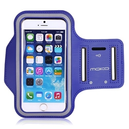 MoKo iPhone 6S Armband - Sweatproof Joggen Laufen Sport Armband Handy Hülle Schutzhülle + Schlüsselhalter Kopfhörer Anschluss für Apple iPhone 6 / 6S 4.7 Zoll, Smartphone bis zu 5.2", Marineblau - 1