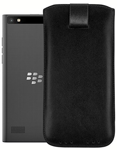 mumbi ECHT Ledertasche BlackBerry Leap Tasche Leder Etui (Lasche mit Rückzugfunktion Ausziehhilfe) - 2