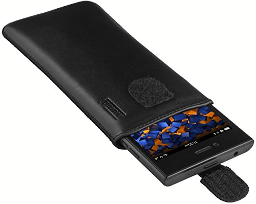 mumbi ECHT Ledertasche BlackBerry Leap Tasche Leder Etui (Lasche mit Rückzugfunktion Ausziehhilfe) - 3