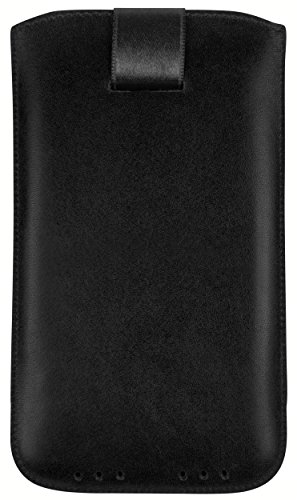 mumbi ECHT Ledertasche HTC One A9 Tasche Leder Etui schwarz (Lasche mit Rückzugfunktion Ausziehhilfe) - 7