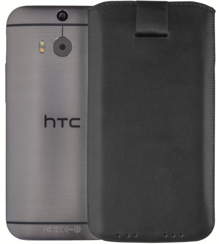 mumbi ECHT Ledertasche HTC One  M8 / M8s Tasche Leder Etui (Lasche mit Rückzugfunktion Ausziehhilfe) - 2