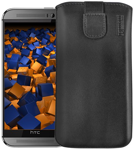mumbi ECHT Ledertasche HTC One  M8 / M8s Tasche Leder Etui (Lasche mit Rückzugfunktion Ausziehhilfe) - 3