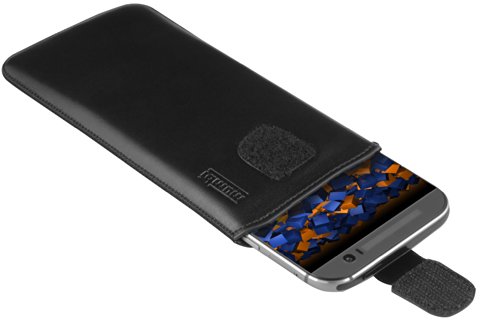 mumbi ECHT Ledertasche HTC One  M8 / M8s Tasche Leder Etui (Lasche mit Rückzugfunktion Ausziehhilfe) - 5