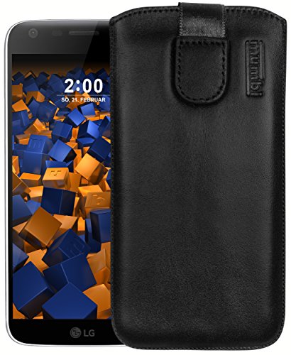 mumbi ECHT Ledertasche LG G5 Tasche Leder Etui (Lasche mit Rückzugfunktion Ausziehhilfe) - 1