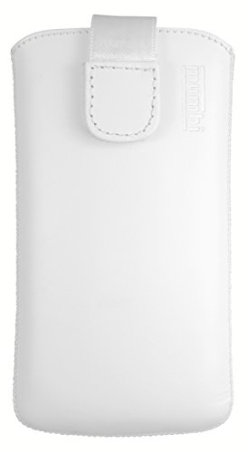 mumbi ECHT Ledertasche Motorola Moto X Force Tasche Leder Etui weiss (Lasche mit Rückzugfunktion Ausziehhilfe) - 5
