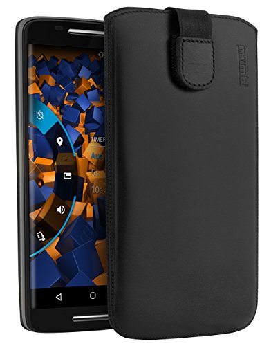 mumbi ECHT Ledertasche Motorola Moto X Play Tasche Leder Etui (Lasche mit Rückzugfunktion Ausziehhilfe) - 1