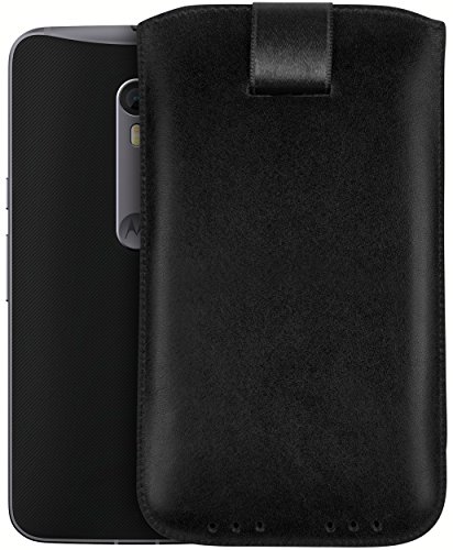 mumbi ECHT Ledertasche Motorola Moto X Style Tasche Leder Etui (Lasche mit Rückzugfunktion Ausziehhilfe) - 2
