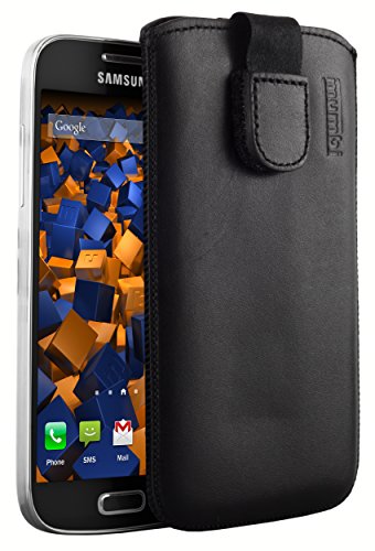 mumbi ECHT Ledertasche Samsung Galaxy S4 mini Tasche Leder Etui (Lasche mit Rückzugfunktion Ausziehhilfe) - 1