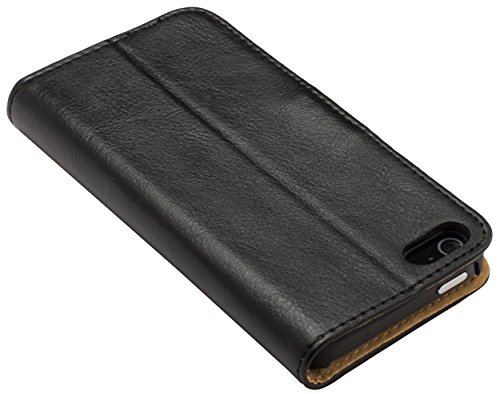 mumbi Ledertasche im Bookstyle für iPhone SE 5 5S Tasche schwarz - 5