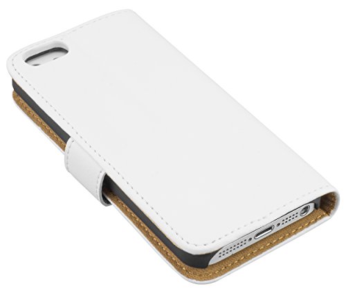 mumbi Ledertasche im Bookstyle für iPhone SE 5 5S Tasche weiß - 5