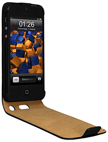 mumbi PREMIUM Leder Flip Case iPhone SE 5 5S Tasche - 2