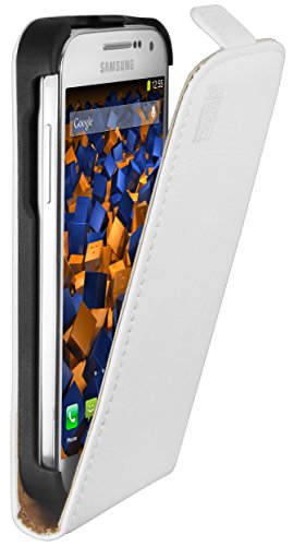 mumbi PREMIUM Leder Flip Case Samsung Galaxy S4 mini Tasche weiss - 1