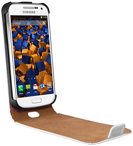 mumbi PREMIUM Leder Flip Case Samsung Galaxy S4 mini Tasche weiss - 2