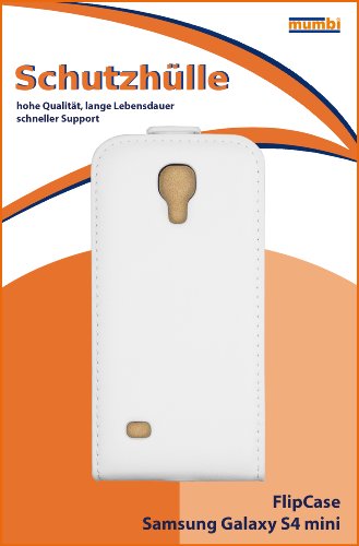 mumbi PREMIUM Leder Flip Case Samsung Galaxy S4 mini Tasche weiss - 3
