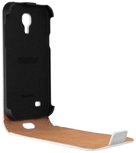mumbi PREMIUM Leder Flip Case Samsung Galaxy S4 mini Tasche weiss - 7